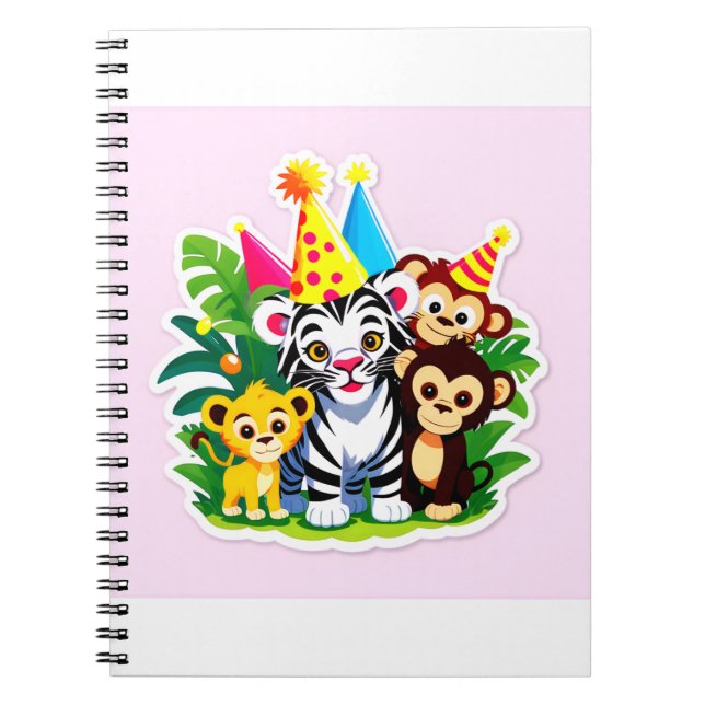 Wild One – Jungle Friends Birthday Bash Notebook (Front)