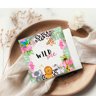 Wild One Jungle Girls Birthday Napkin
