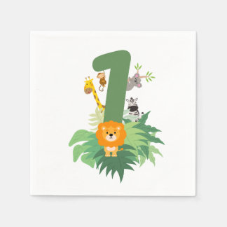 Wild One Jungle Party – 1st Birthday Napkins