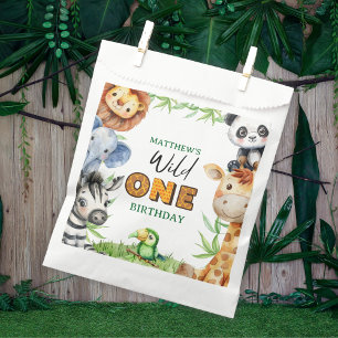 Wild One Jungle Safari 1st birthday Favour Bags
