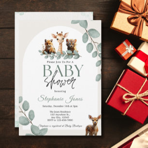 Wild One Jungle Safari Animals Baby Shower Arch Invitation