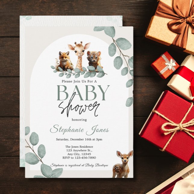 Wild One Jungle Safari Animals Baby Shower Arch  Invitation (Creator Uploaded)