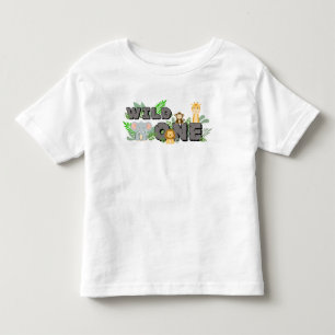 Wild One Jungle Safari Animals Birthday Toddler T-Shirt