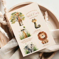 Wild One Jungle Safari Animals Boy 1st Birthday