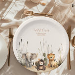 Wild One Jungle Safari Animals Boy 1st Birthday Paper Plate<br><div class="desc">Invite your guests to embark on a wild adventure with our Tropical Safari Wild One Jungle Animals Birthday Invitation. Perfect for a jungle-themed first birthday party, this invitation combines vibrant tropical elements with adorable jungle animals to create an exciting and memorable celebration. Design: Features vibrant illustrations of jungle animals such...</div>
