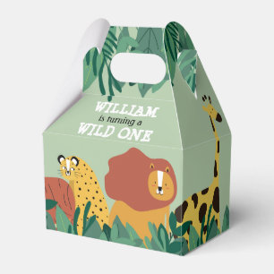 Wild One Jungle Safari Animals First Birthday Favour Box