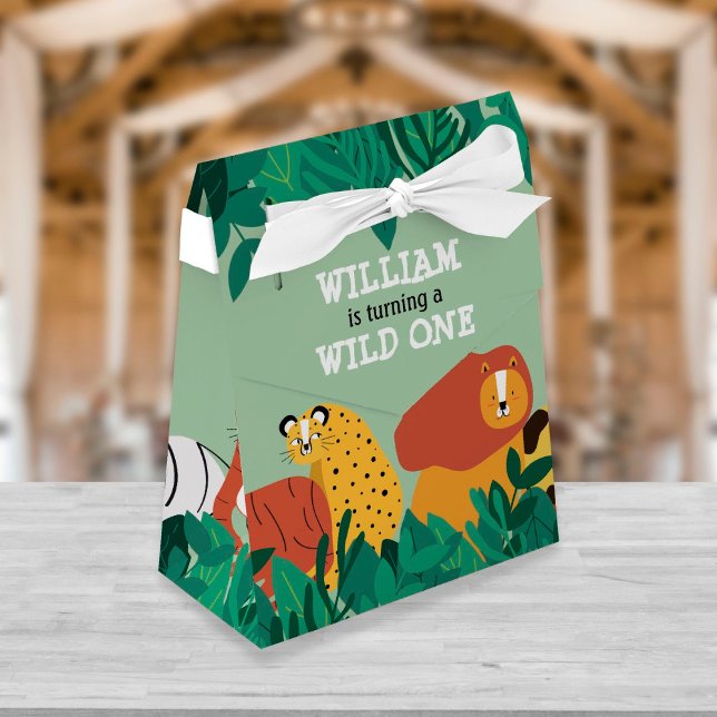 Wild One Jungle Safari Animals Fun First Birthday Favour Box (Creator Uploaded)