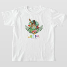 Wild One Jungle Safari Animals Modern Watercolor T