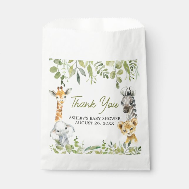 Wild One Jungle Safari Baby Shower  Favour Bags (Front)