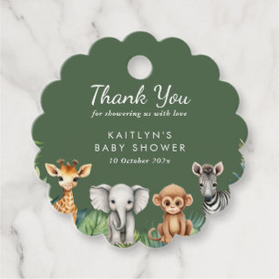 Wild One Jungle Safari Baby Shower Favour Tags