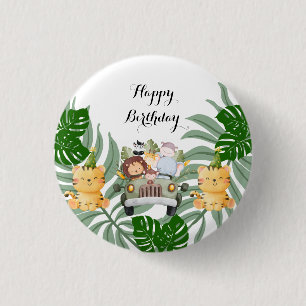 Wild One Jungle Safari Birthday 3 Cm Round Badge