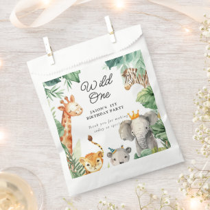 Wild One Jungle Safari Birthday Favour Bags