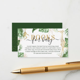 Wild One Jungle Safari Book Request Baby Shower Enclosure Card