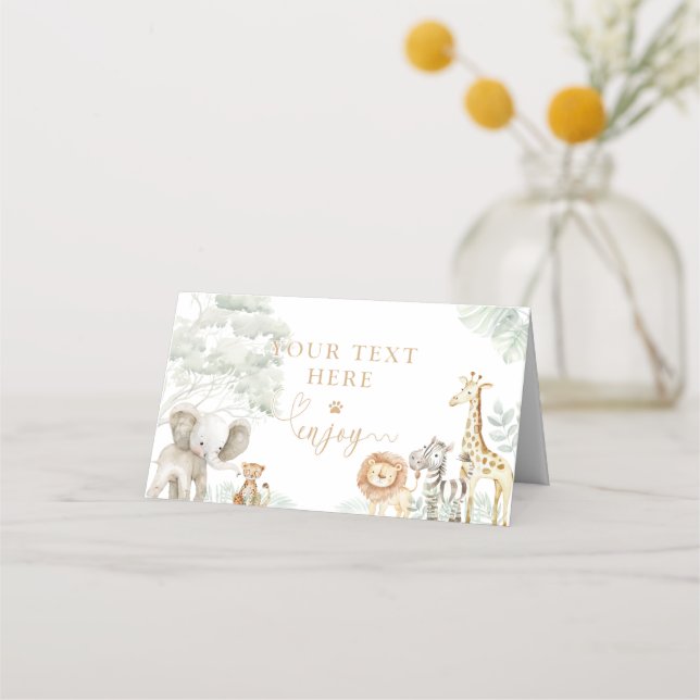 Wild One Jungle Safari Place Card (Front)