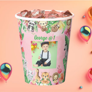 Wild One Jungle Safari Themed 1st Birthday Party Paper Cups