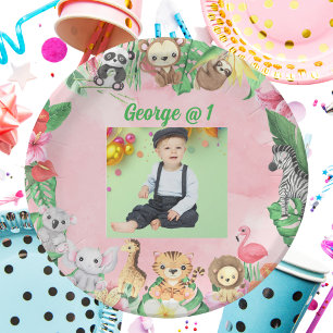 Wild One Jungle Safari Themed 1st Birthday Party  Paper Plate