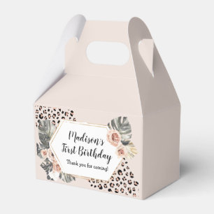 Wild One Leopard Print Birthday Party Favour Box