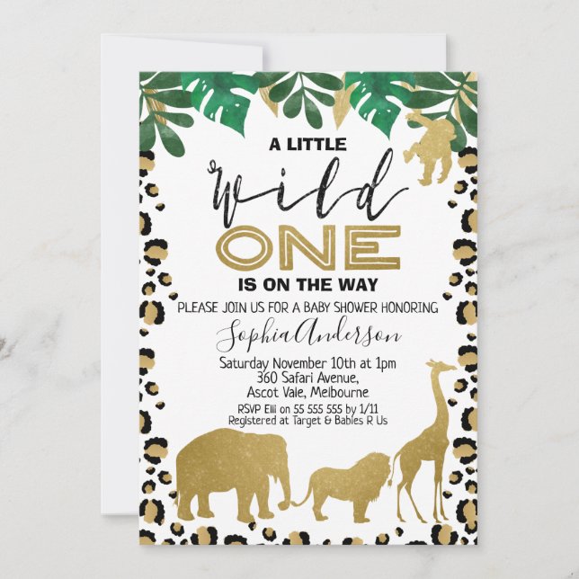 Wild One Leopard Skin Baby Shower Invitation (Front)