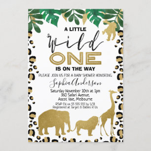 Wild One Leopard Skin Baby Shower Invitation