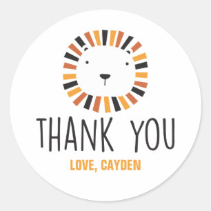 Wild one Lion first birthday favour Classic Round  Classic Round Sticker