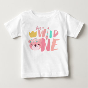 Wild One Lioness and Arrow   1 Year Old Baby Girl T-Shirt