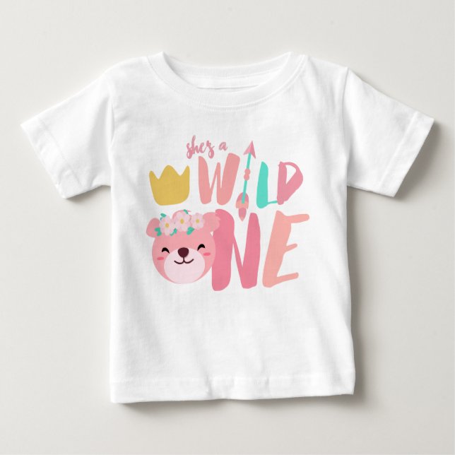 Wild One Lioness and Arrow | 1 Year Old Baby Girl T-Shirt (Front)