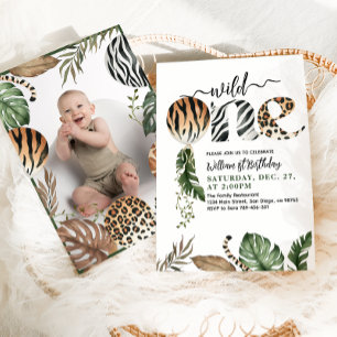 Wild One Modern Gender Neutral 1st Birthday Invitation