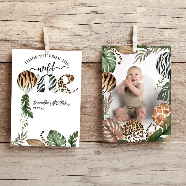 Wild One Modern Gender Neutral 1st Birthday Thank You Card (Creator Uploaded)