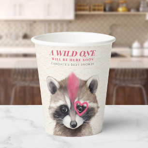 Wild One Mohawk Racoon Baby Shower Paper Cups