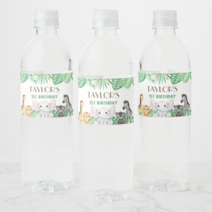 Wild One Neutral Celebration- Safari Adventure! Water Bottle Label