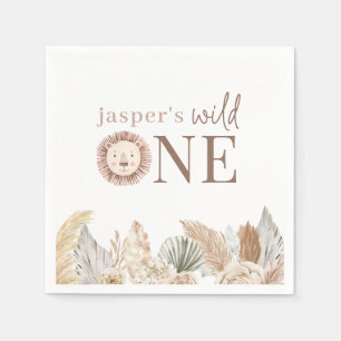 Wild One Neutral Leaves Napkin