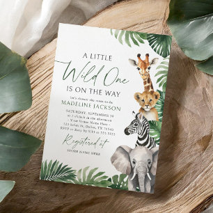 Wild One On The Way Safari Baby Shower Invitation