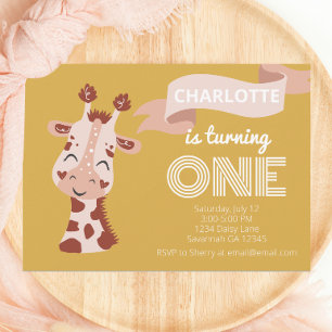 Wild One Party Animal Giraffe Invitation