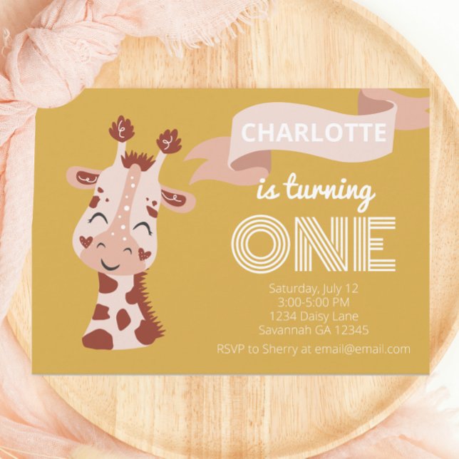Wild One Party Animal Giraffe Invitation (Creator Uploaded)