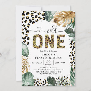 Wild One Party Animals 1st Birthday Invitation
