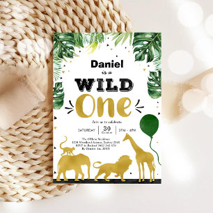 Wild One Party Animals 1st Birthday Invitation