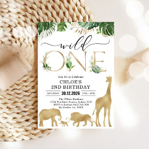Wild One Party Animals 1st Birthday Invitation
