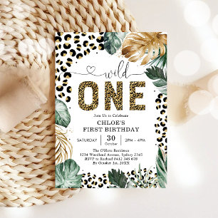 Wild One Party Animals 1st Birthday Invitation