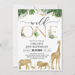 Wild One Party Animals 1st Birthday Invitation