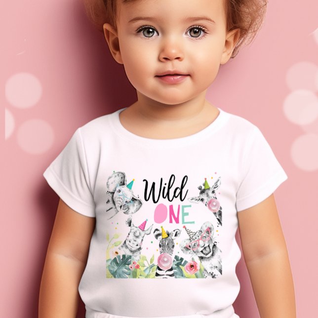 Wild One Party Animals Birthday Gir Birthday Baby T-Shirt (Creator Uploaded)