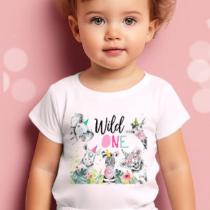 Wild One Party Animals Birthday Gir Birthday Baby T-Shirt