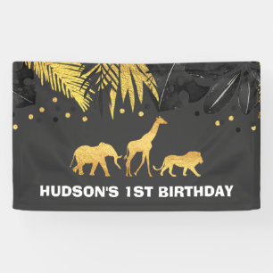 Wild One Party Banner Jungle Animals Party