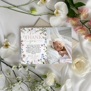 Wild One Photo Birthday Thank You Card