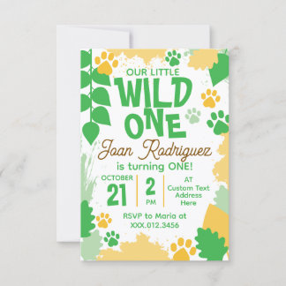 Wild One Photo Invitations Flat Thank You Card