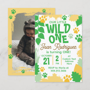 Wild One Photo Invitations Flat Thank You Card