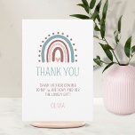 Wild ONE Rainbow Pink Girl Birthday Thank You<br><div class="desc">Oh what lovely Wild One Boho first Birthday thank you for coming cards.  Rainbow with heart in three colours: Dusty pink,  light green and brown. Can be used for baby shower or any other occasion.</div>