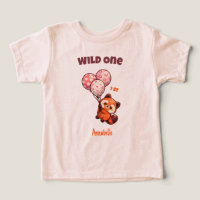 Wild One Red Panda Balloon 1st Birthday Kids