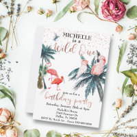 Wild One Rose Gold Tropical Birds Jungle