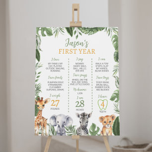 Wild One Safari 1st Birthday Milestone Sign