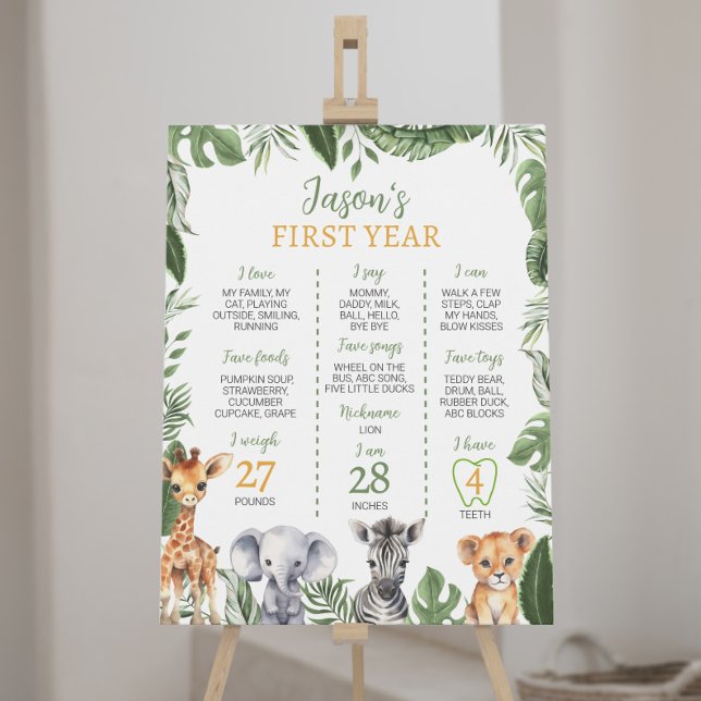 Wild One Safari 1st Birthday Milestone Sign (Creator Uploaded)